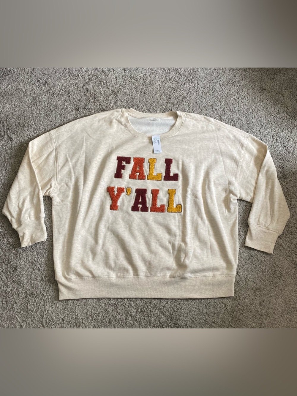 Maurices Cream Sweatshirt with 'FALL Y'ALL' Autumn Lettering